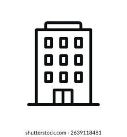 Simplified city building outline icon. Icon symbol illustration