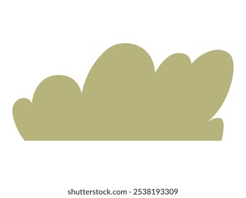 Simplified cloud in light green against a white background with clean lines. Ideal for weather, nature, minimalism, children s books, and graphic design. Simple shapes, vector style