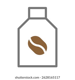 Simplified coffee concentrate package design featuring single bold coffee bean