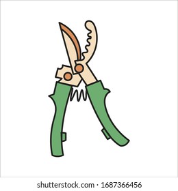 Ilustración vectorial de color simplificado de un sector de la granja de metal sobre fondo blanco.
