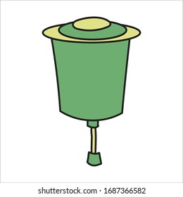 Simplified colored vector illustration of a rular washbasin on a white background.