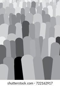 Simplified crowds image in gray scale