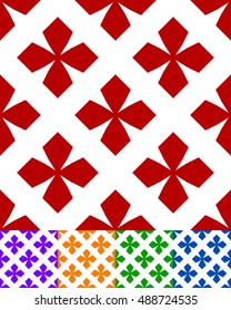 simplified design of a classic folk textile, embroidery, carpet pattern -
obsolete folklore art symbols, motifs specific to remote rural areas. textile swatch with rough, modest decoration.