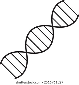 a simplified DNA double helix with alternating bands, representing base pairs, in a twisting ladder-like structure. It’s ideal for themes related to genetics, biology, and scientific research.