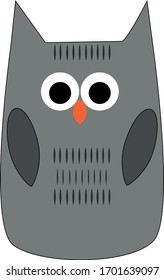 Simplified drawing of a gray owl as a symbol of wisdom.