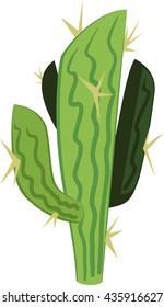 Simplified drawing of the Mexican cactus isolated on white background