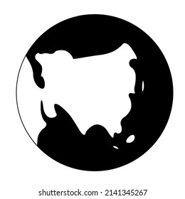Planeta terrestre simplificada con mapa de Asia