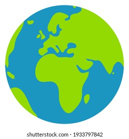 Simplified earth globe vector illustration