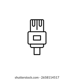 Simplified Ethernet Connection Icon In Minimalist Outline Style Design