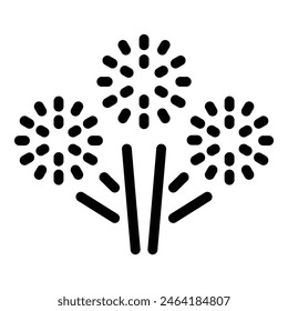 Vereinfachtes Feuerwerk-Explosionssymbol in Monochrom, geeignet für Feiern und festliche Designs