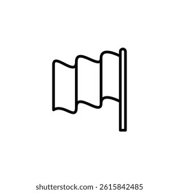 Simplified flag icon illustration with soft waves, a vector line art