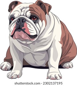 simplified flat art vector image of Bulldog