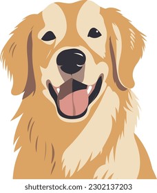 vereinfachtes flaches Vektorbild des Golden Retriever