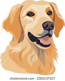 simplified flat art vector image of Golden Retriever