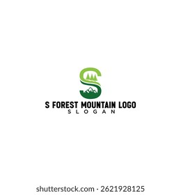 Simplified forest mountain “S” logo