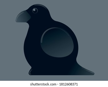 simplified form black bird raven in the background