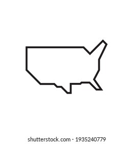 Simplified Geometric Map Of The Contiguous United States Of America. USA Minimalist Map.