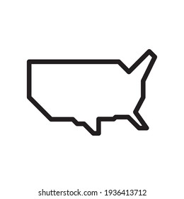 Simplified Geometric Map Of The Contiguous United States Of America. USA Minimalist Map.