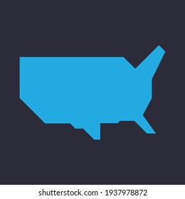 Simplified Geometric Map Of The Contiguous United States Of America. USA Minimalist Map.