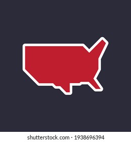 Simplified Geometric Map Of The Contiguous United States Of America. USA Minimalist Map.