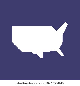 Simplified Geometric Map Of The Contiguous United States Of America. USA Minimalist Map.