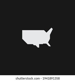 Simplified Geometric Map Of The Contiguous United States Of America. USA Minimalist Map.