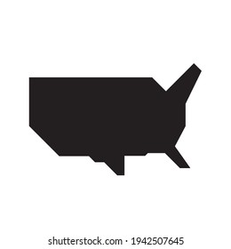 Simplified Geometric Map Of The Contiguous United States Of America. USA Minimalist Map.