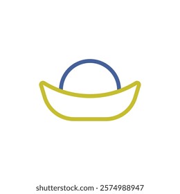 Simplified Gold Ingot Icon Design