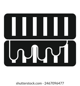 Simplified graphic of dripping paint buckets in a clean black and white contrast
