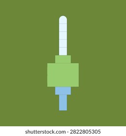 Simplified graphic representation of a stereo audio jack component.