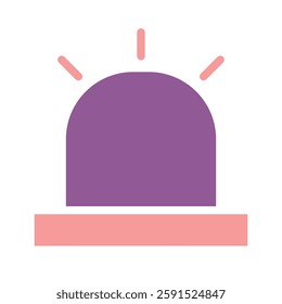 A simplified graphic symbol of an emergency beacon, colored in soft, pastel tones for a modern, non-threatening visual appeal.