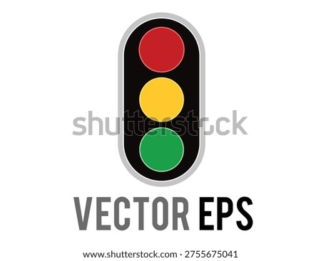 A simplified graphic of a vertical traffic signal flat icon displaying red, yellow, and green lights simultaneously, symbolizing a complex or unusual traffic situation