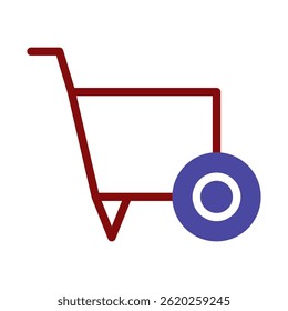Simplified graphical representation of a shopping cart for online commerce interface