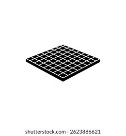Ícone de Preenchimento Preto de Perspectiva de Chão de Grade Simplificada