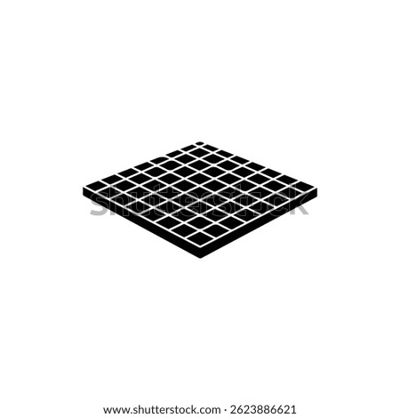 Simplified Grid Floor Perspective Black Filled Icon