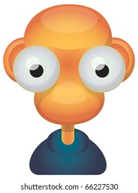 Simplified head of a cute Baby with big eyes looking directly at you