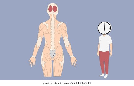 Ilustração simplificada do sistema esquelético humano para conceitos de educação e ciência
