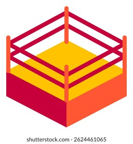 Simplified icon of a boxing ring, representing sports, fitness, competition, and training environments.