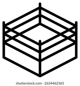 Simplified icon of a boxing ring, representing sports, fitness, competition, and training environments.