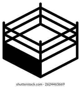 Simplified icon of a boxing ring, representing sports, fitness, competition, and training environments.