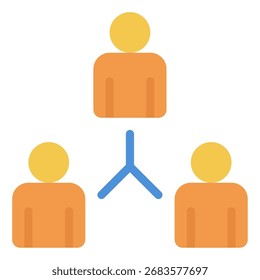 Ícone simplificado que ilustra a hierarquia organizacional, ideal para negócios, gerenciamento e integração de sites corporativos.