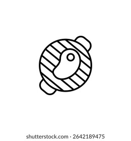 Simplified Icon Of Meat On A Barbecue Grill For Culinary Concepts