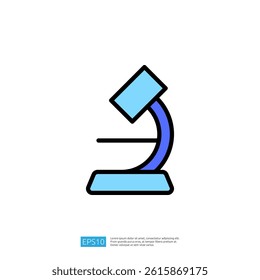 Simplified Icon of a Microscope Representing Education and Science in Laboratory Research and Analysis