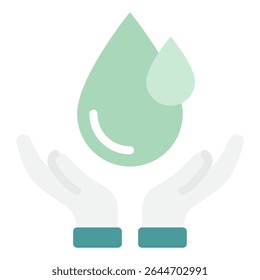 Simplified icon representing oil drop conservation, suitable for environmental and sustainability content.