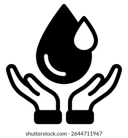 Simplified icon representing oil drop conservation, suitable for environmental and sustainability content.