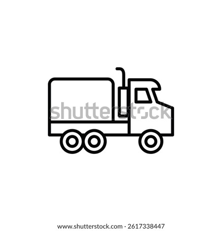 Simplified Icon of a Semi-Truck Representing Delivery Services, minimal design