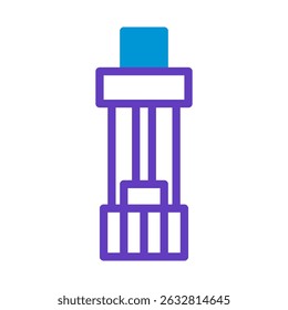 A simplified illustration of abstract building with blue and purple tones