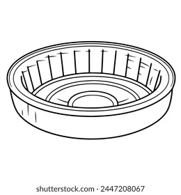 Simplified illustration of an ashtray in vector format, suitable for various purposes.