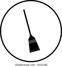 simplified illustration of a broom to be used as a sign, symbol or icon