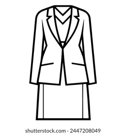 Simplified illustration of a business suit in vector format, versatile for various projects.